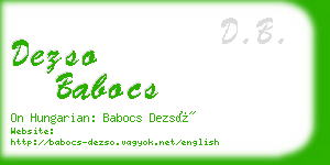 dezso babocs business card